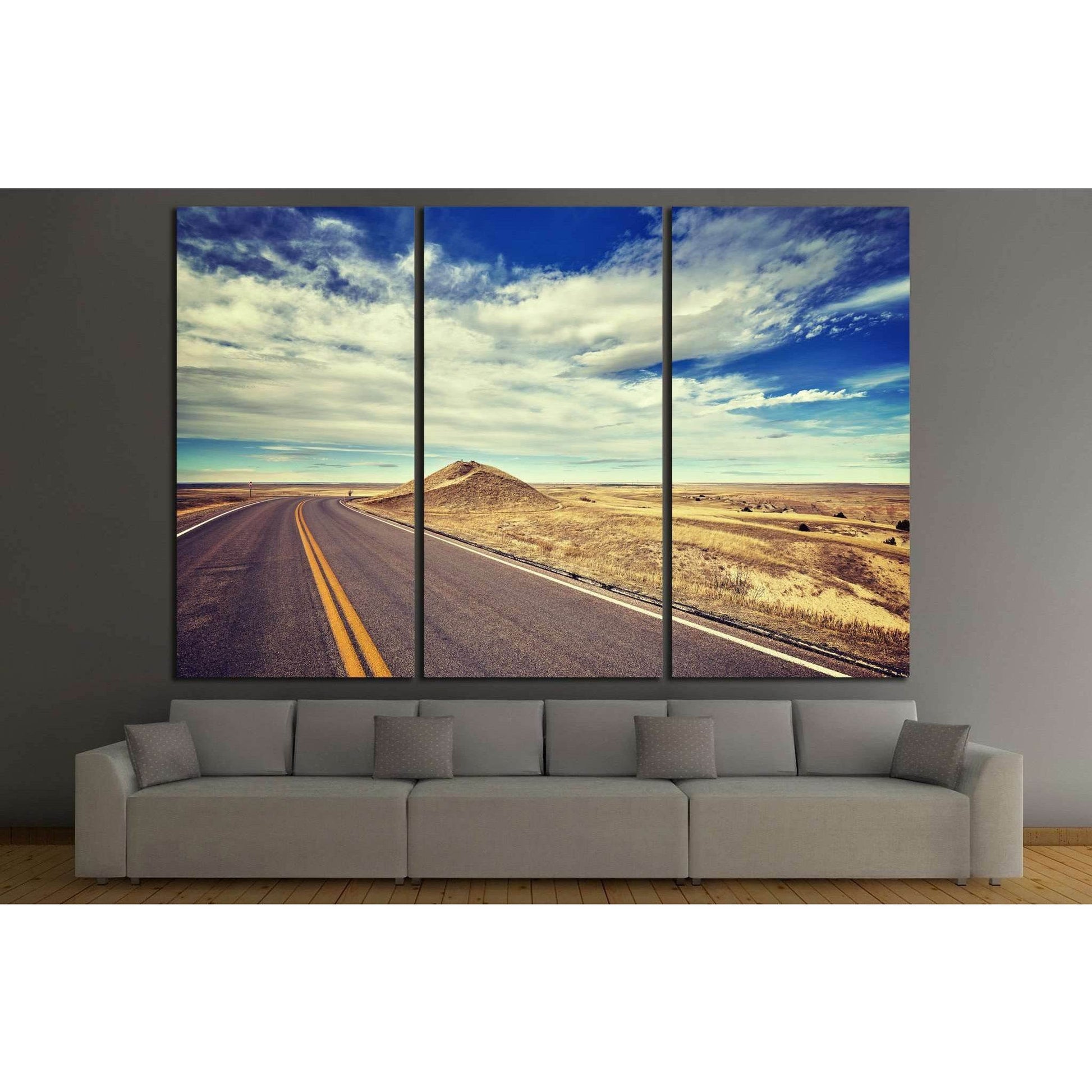 road, USA №868 Ready to Hang Canvas Print - Zellart Canvas Prints ALL_Products, s-868