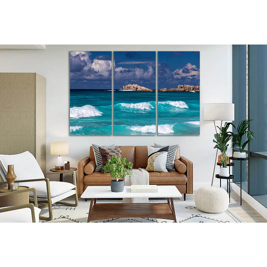 Rocks Ocean Waves №SL132 Ready to Hang Canvas Print - Zellart Canvas Prints 0new, ALL_Products, Beach Ocean & Waves