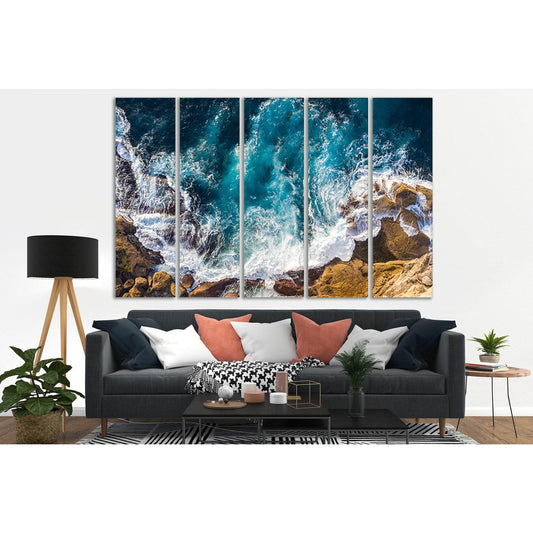 Rocks Stones Surf №SL128 Ready to Hang Canvas Print - Zellart Canvas Prints 0new, ALL_Products, Beach Ocean & Waves