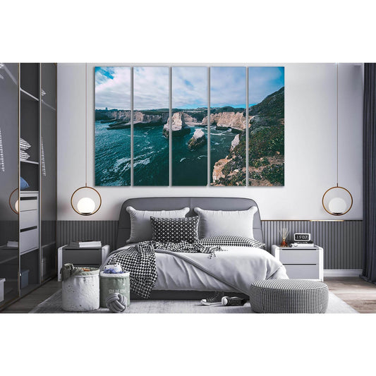 Rocky Cliff In The Sea №SL173 Ready to Hang Canvas Print - Zellart Canvas Prints 0new, ALL_Products, Beach Ocean & Waves