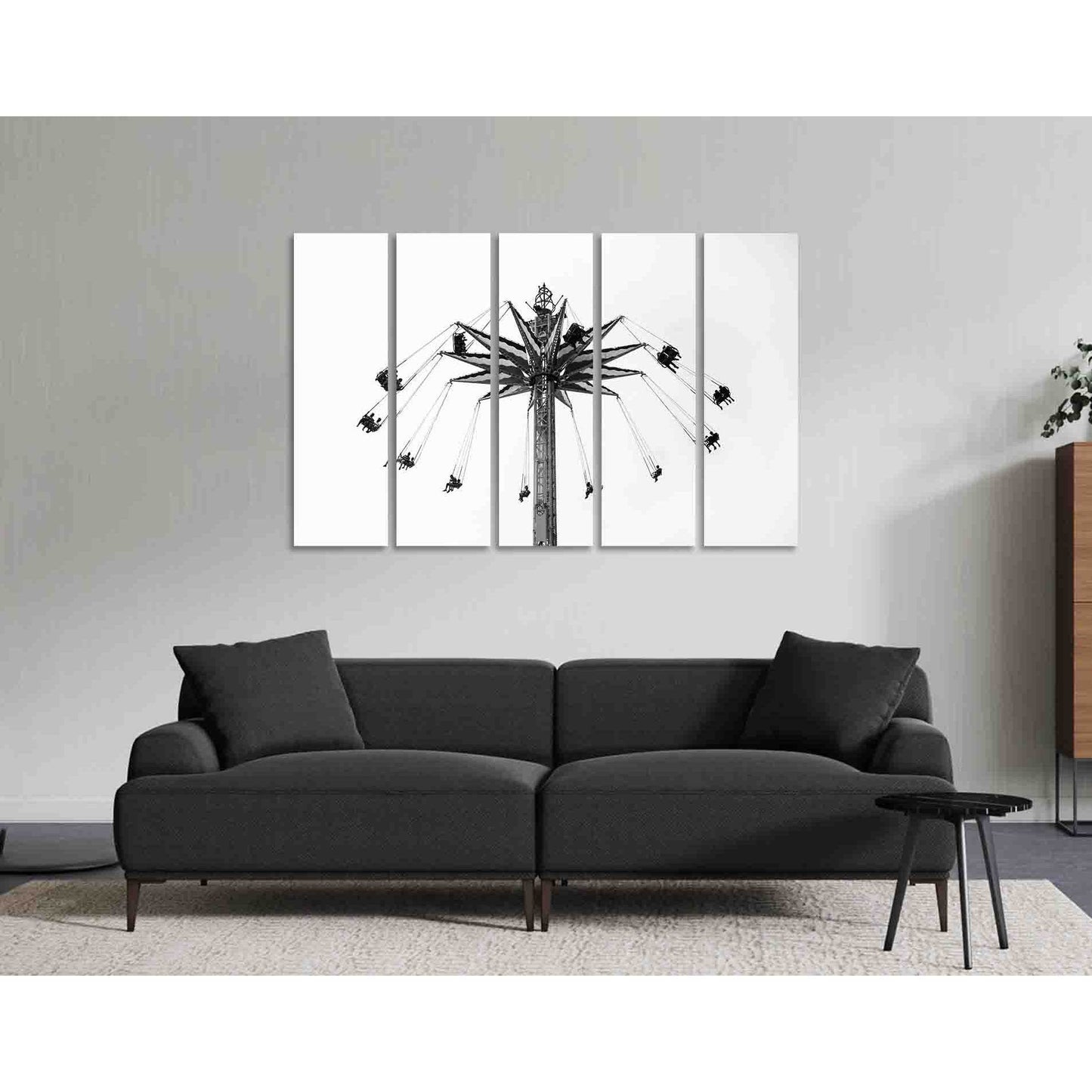 Roller coast №D2841 Ready to Hang Canvas Print - Zellart Canvas Prints 0new, ALL_Products, Black & White Wall Art