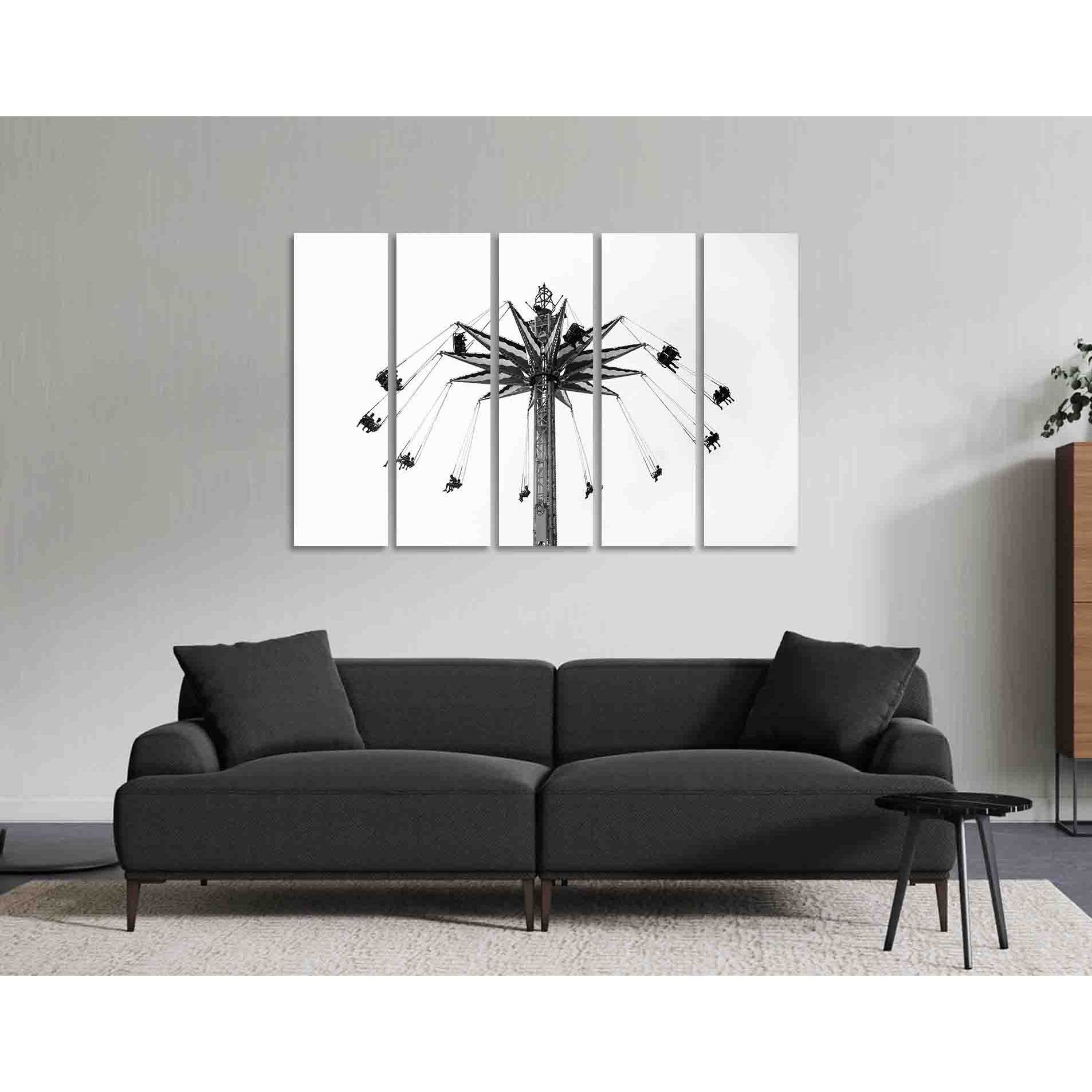 Roller coast №D2841 Ready to Hang Canvas Print - Zellart Canvas Prints 0new, ALL_Products, Black & White Wall Art