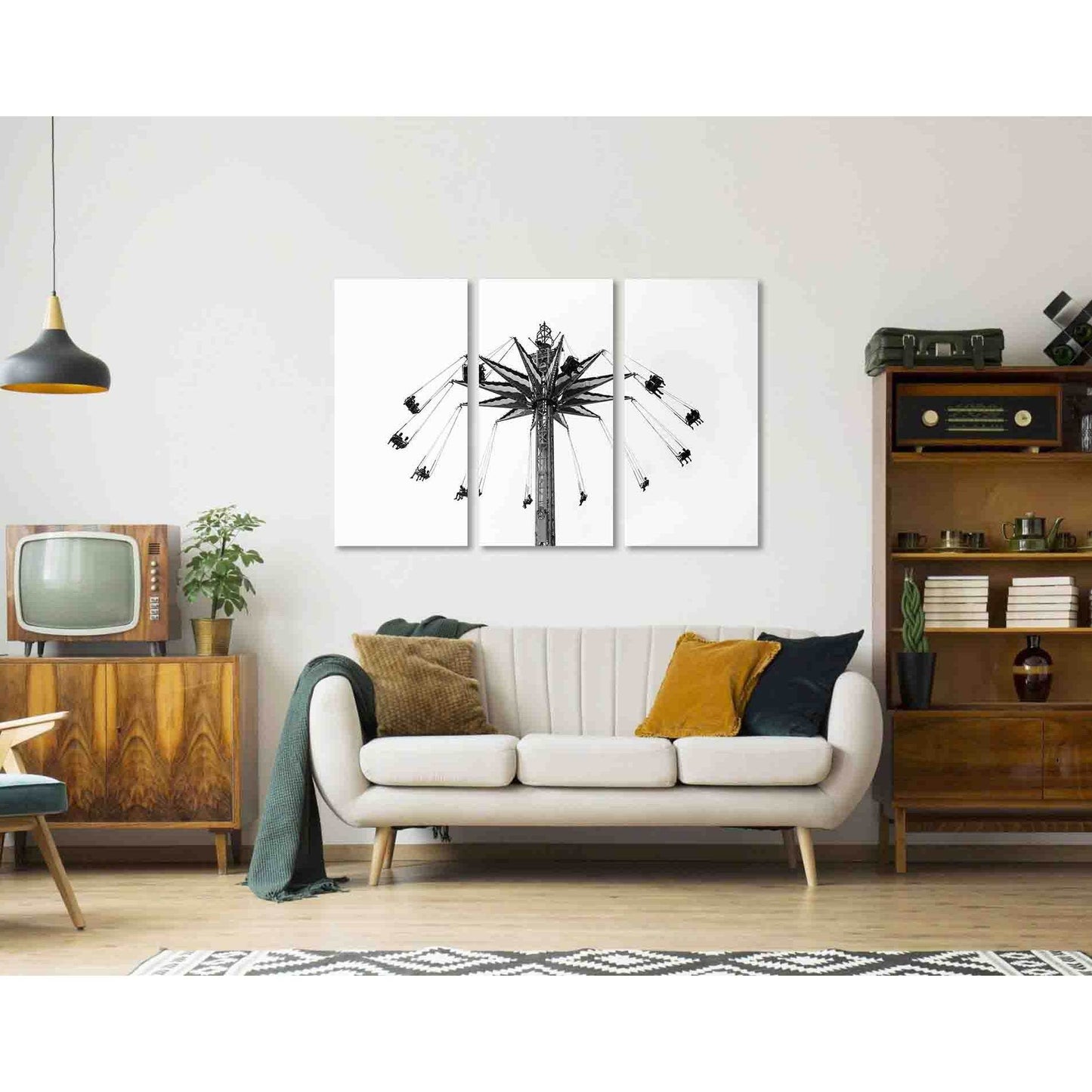 Roller coast №D2841 Ready to Hang Canvas Print - Zellart Canvas Prints 0new, ALL_Products, Black & White Wall Art