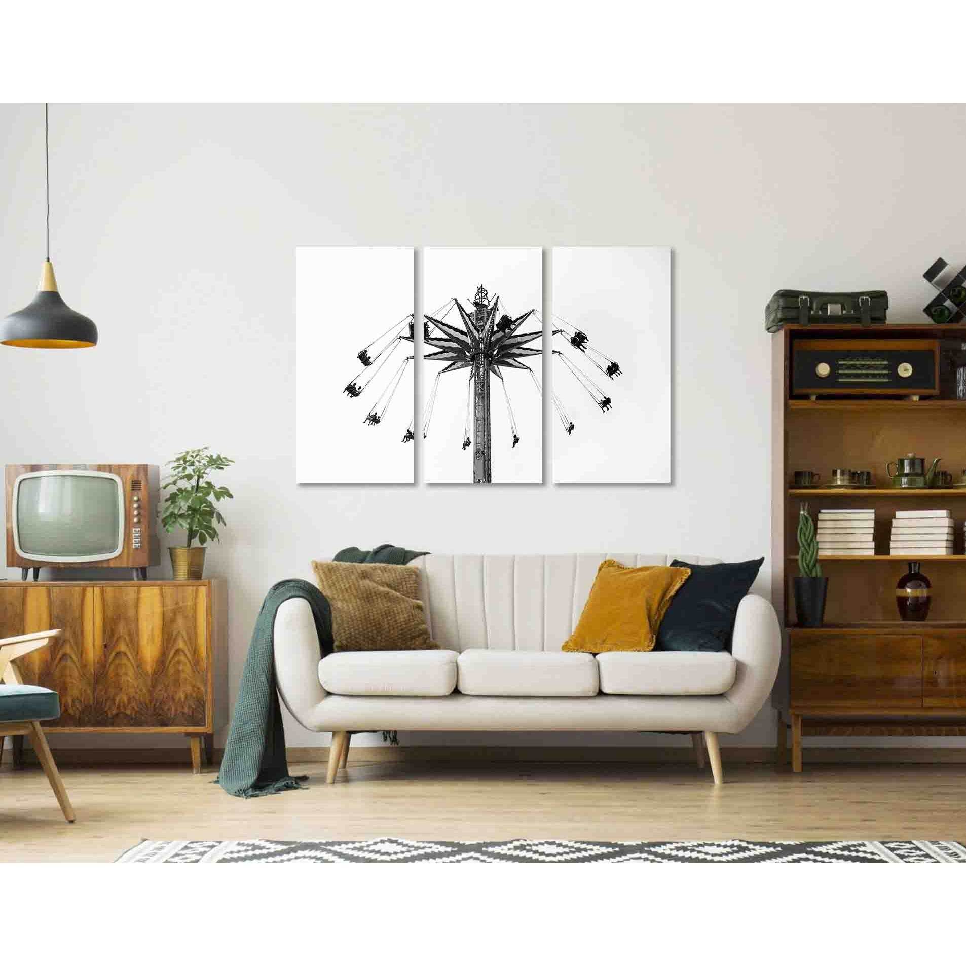 Roller coast №D2841 Ready to Hang Canvas Print - Zellart Canvas Prints 0new, ALL_Products, Black & White Wall Art