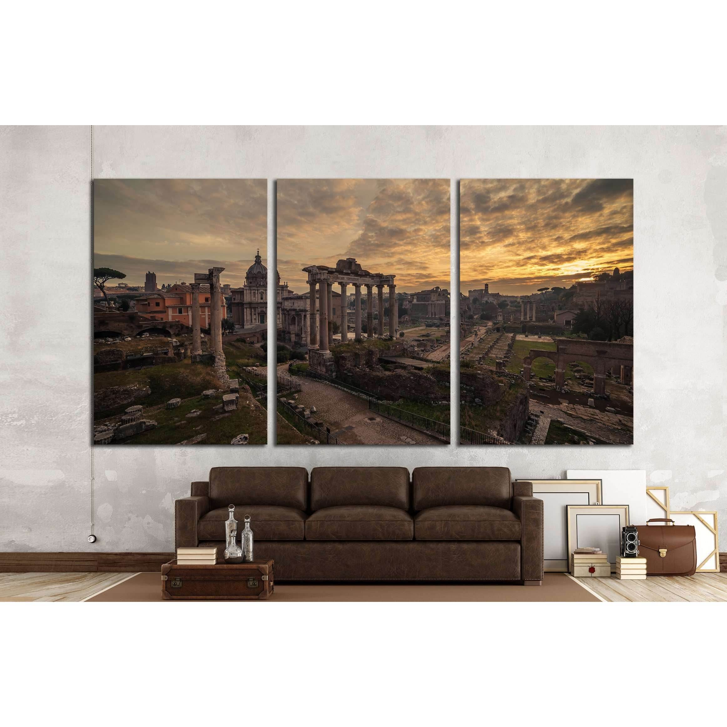 Roman Forum Rome Canvas Print, Sunset Cityscape - Zellart
