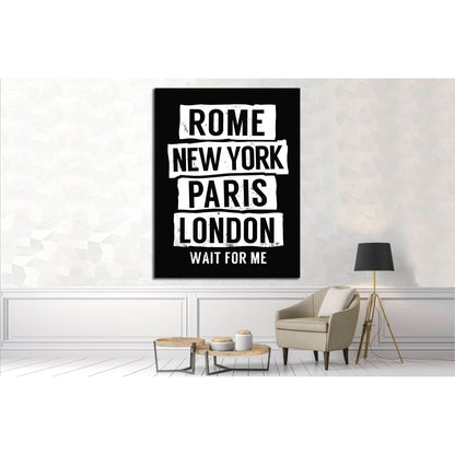 Rome, New York, Paris, London №4535 Ready to Hang Canvas PrintCanvas art arrives ready to hang, with hanging accessories included and no additional framing required. Every canvas print is hand-crafted, made on-demand at our workshop and expertly stretched