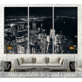 Rooftop night view of New York City downtown №1369 Ready to Hang Canvas Print