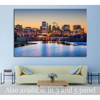 Rosslyn, Arlington, Virginia, USA skyline on the Potomac River №1363 Ready to Hang Canvas Print - Zellart Canvas Prints ALL_Products, s-1363