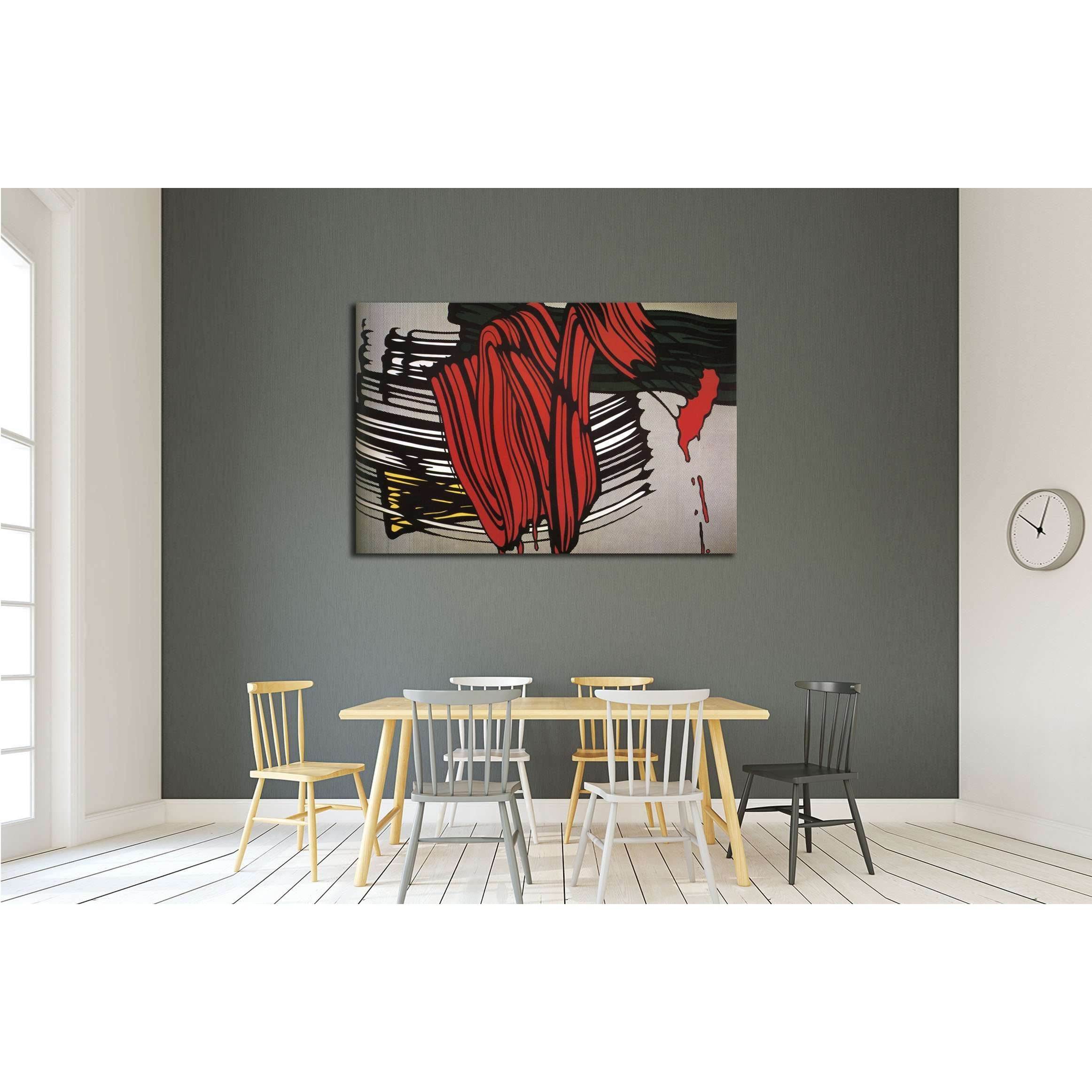 Pop Art Canvas Print, Red Brushstroke Wall Art - Zellart