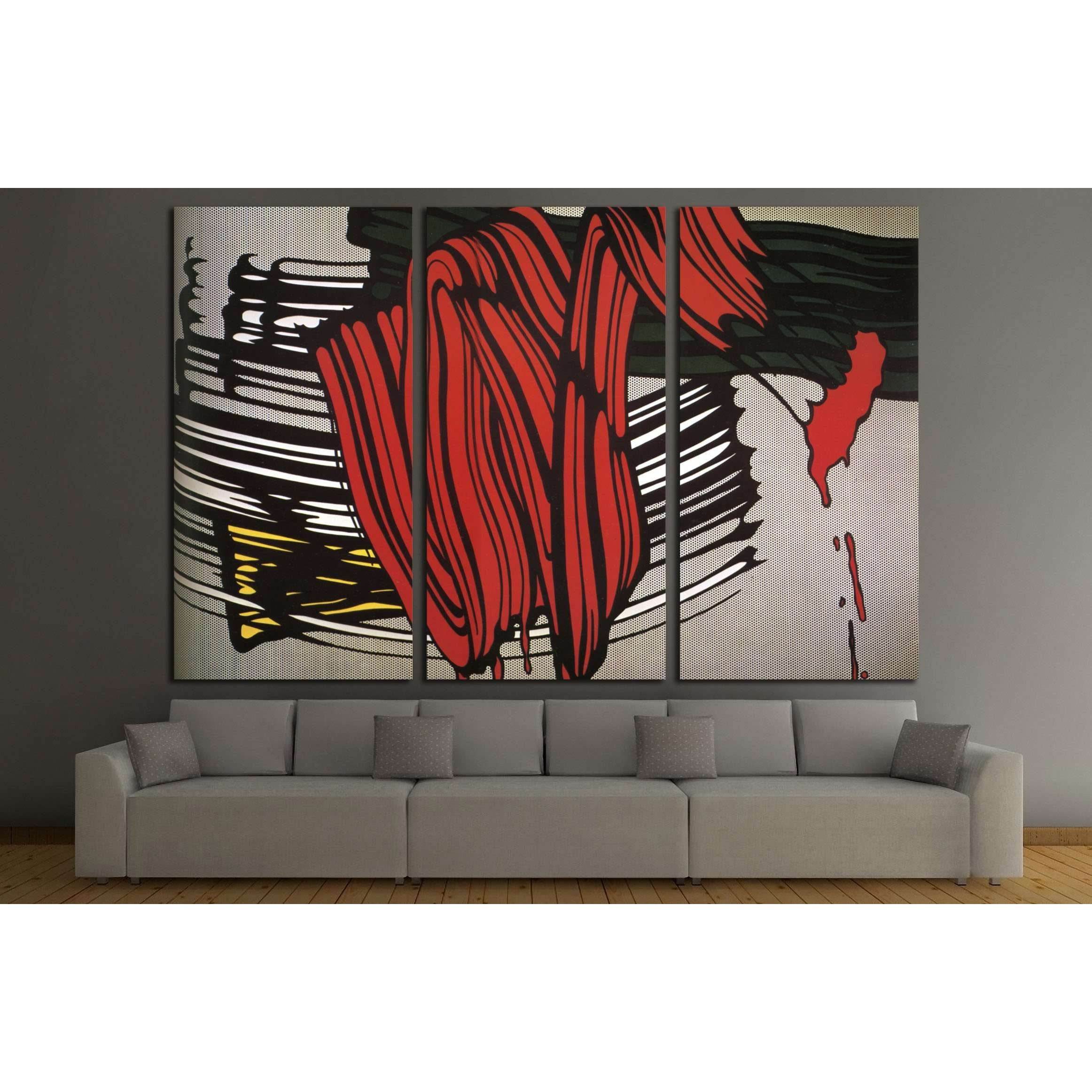 Pop Art Canvas Print, Red Brushstroke Wall Art - Zellart