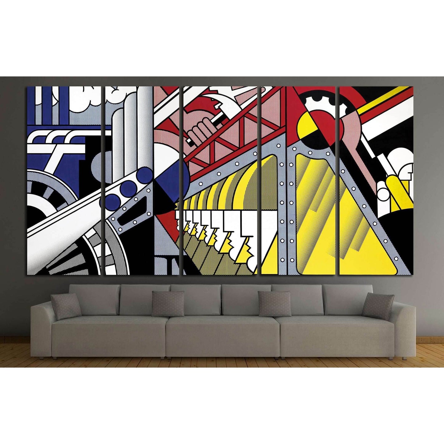 roy lichtenstein study for preparedness №3289 Ready to Hang Canvas Print - Zellart Canvas Prints ALL_Products, s-3289