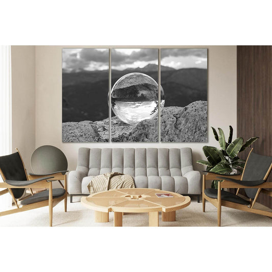 Rystal Ball Put On A Rock №SL893 Ready to Hang Canvas Print - Zellart Canvas Prints 0new, ALL_Products, Black & White Wall Art