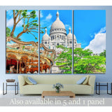 Sacre Coeur Cathedral on Montmartre Hill, Paris, France №1246 Ready to Hang Canvas Print