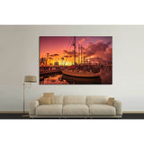 sailing boats docked at the Ala Wai Harbor, Oahu, Hawaii №1907 Ready to Hang Canvas Print