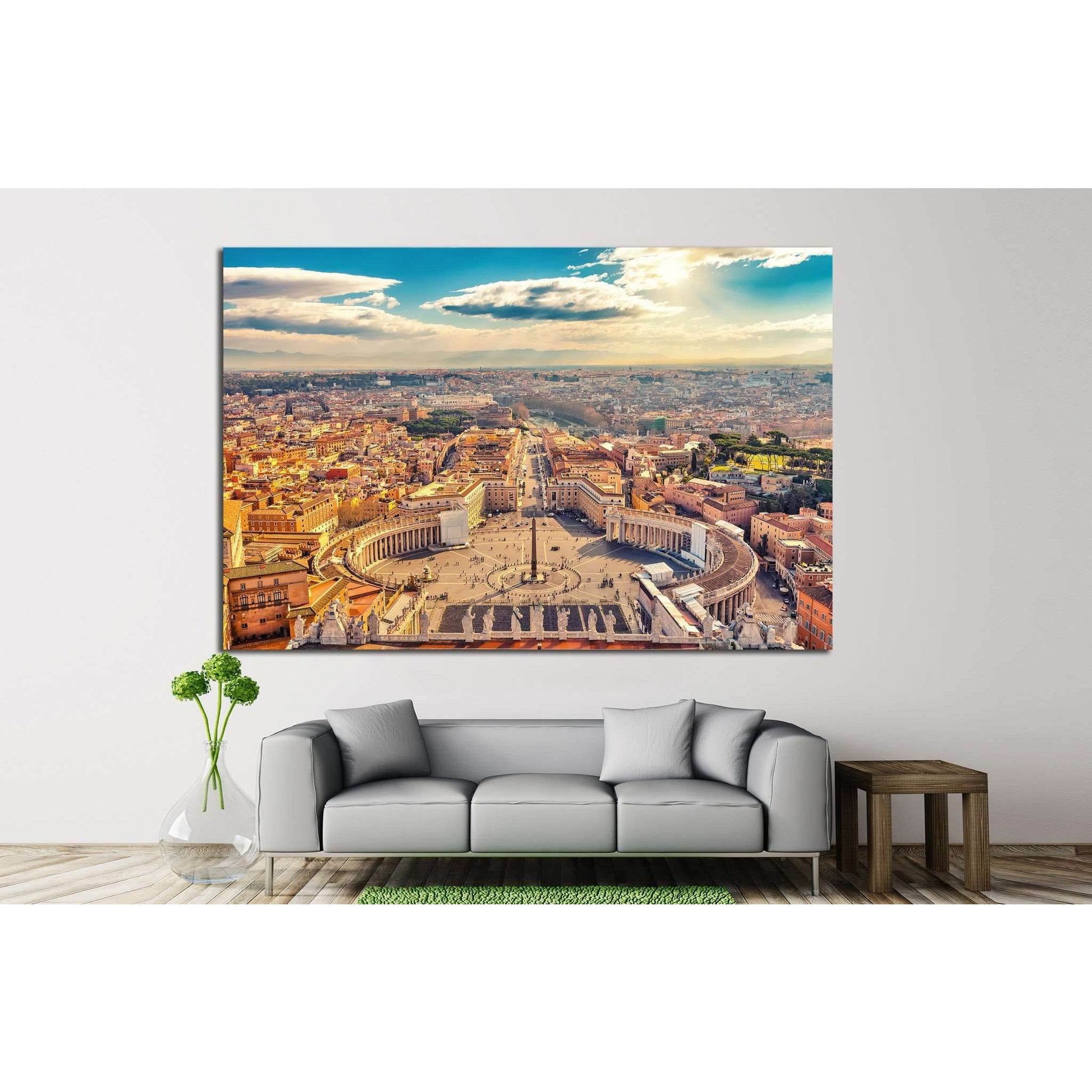 Saint Peter's Square in Vatican, Rome №1100 Ready to Hang Canvas Print - Zellart Canvas Prints ALL_Products, s-11