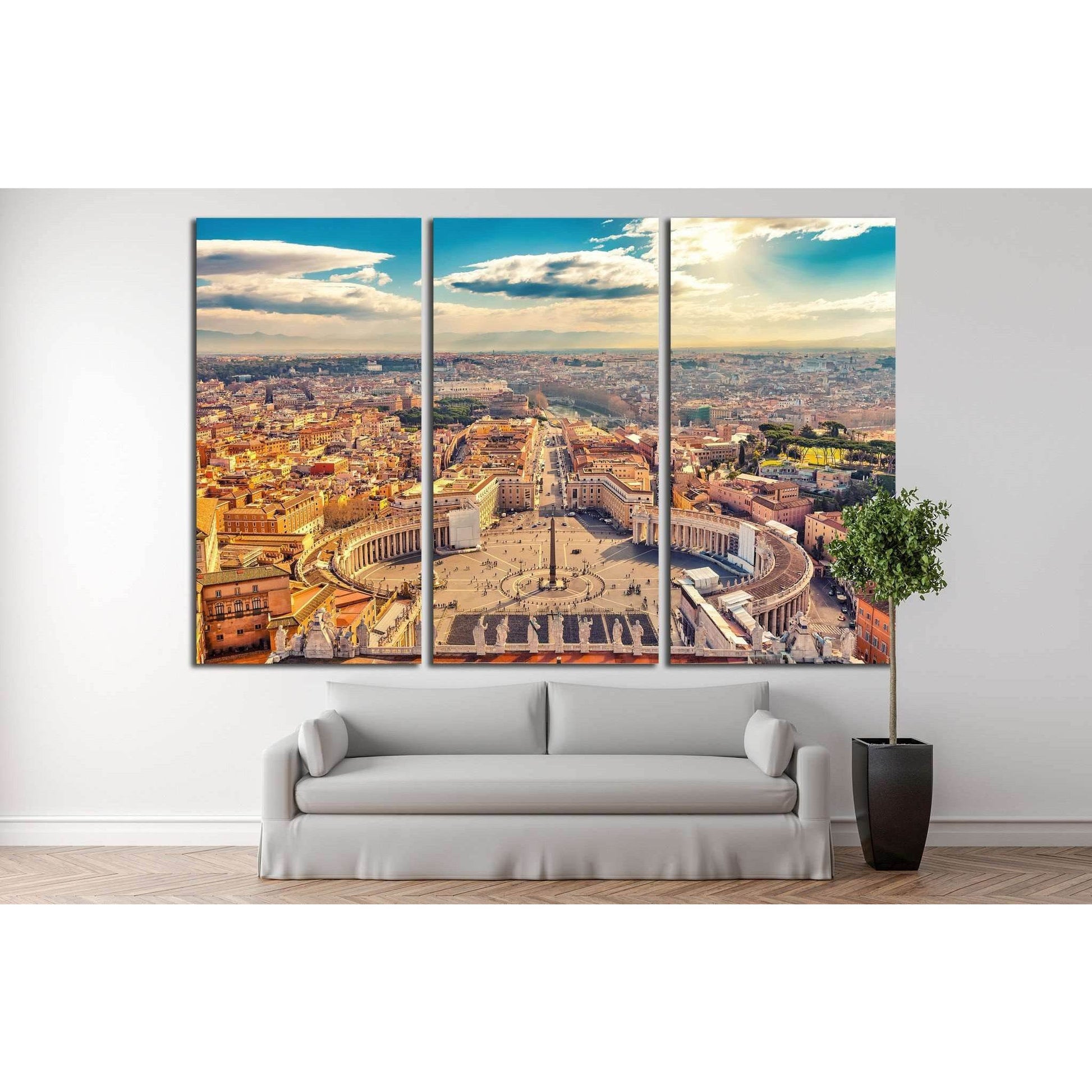 Saint Peter's Square in Vatican, Rome №1100 Ready to Hang Canvas Print - Zellart Canvas Prints ALL_Products, s-11