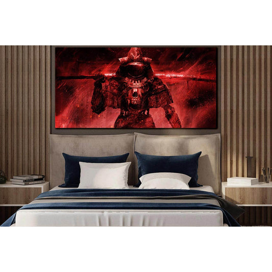 Samurai With Katana Sword №SL1248 Ready to Hang Canvas Print - Zellart Canvas Prints 0new, ALL_Products, Fantasy And Sci Fi Wall Art