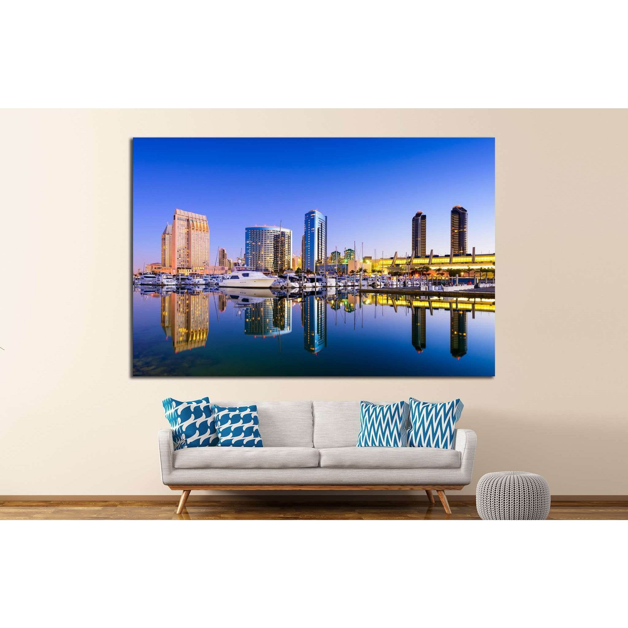 San Diego, California, USA, Embarcadero Marina №1217 Ready to Hang Canvas Print