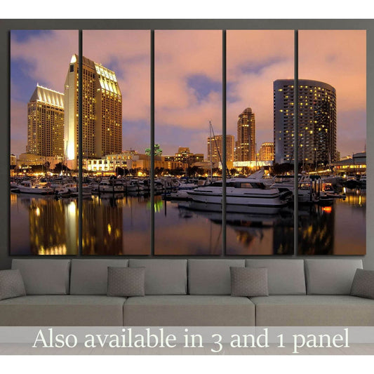 San Diego downtown marina №1024 Ready to Hang Canvas Print - Zellart Canvas Prints ALL_Products, s-1024