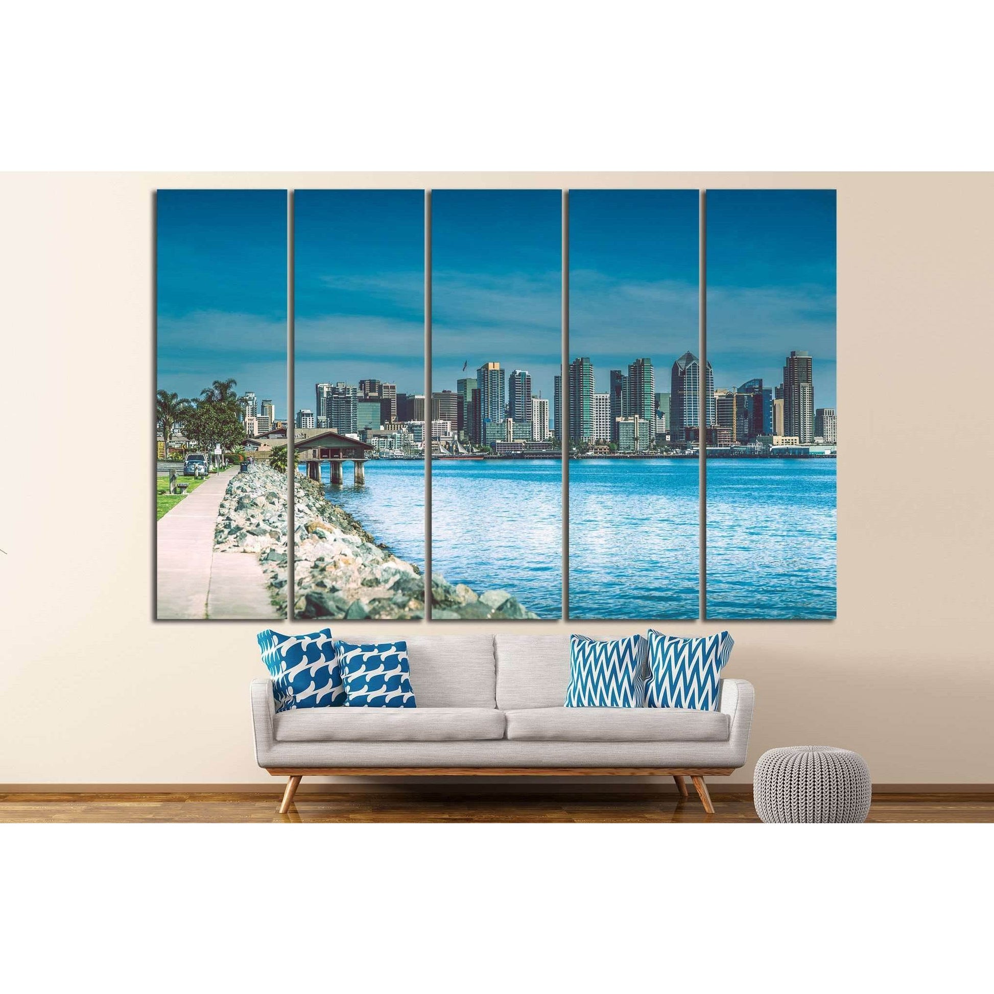 San Diego Skyline №1020 Ready to Hang Canvas Print - Zellart Canvas Prints ALL_Products, s-1020