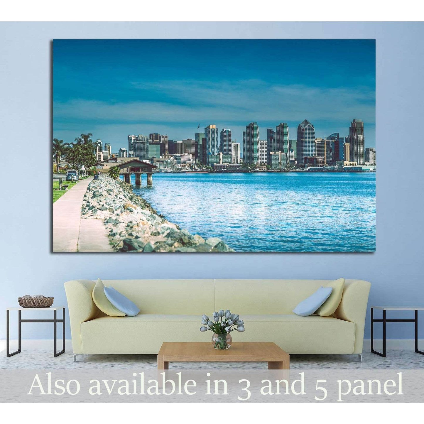 San Diego Skyline №1020 Ready to Hang Canvas Print - Zellart Canvas Prints ALL_Products, s-1020