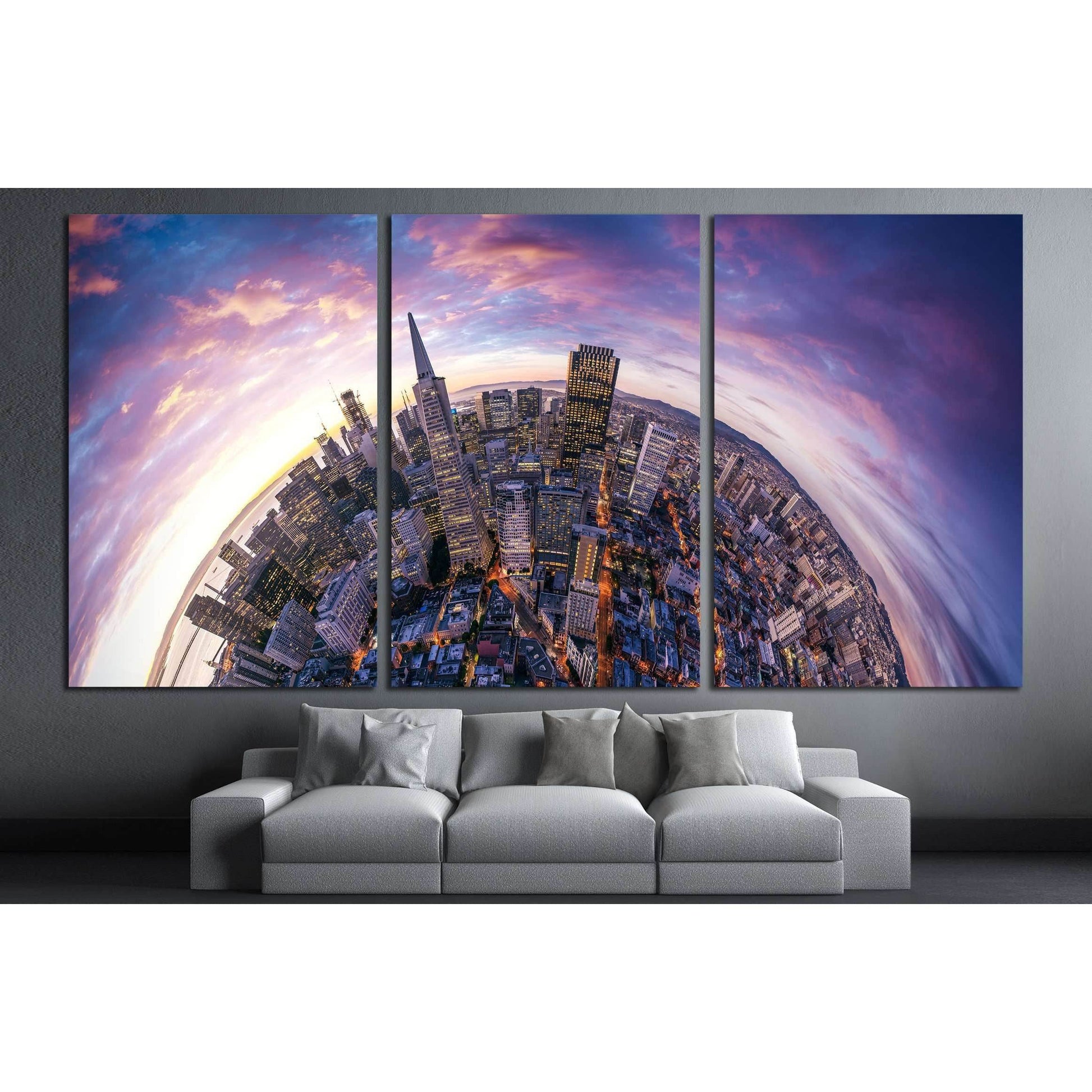 San Francisco aerial view from sea side №1954 Ready to Hang Canvas PrintCanvas art arrives ready to hang, with hanging accessories included and no additional framing required. Every canvas print is hand-crafted, made on-demand at our workshop and expertly