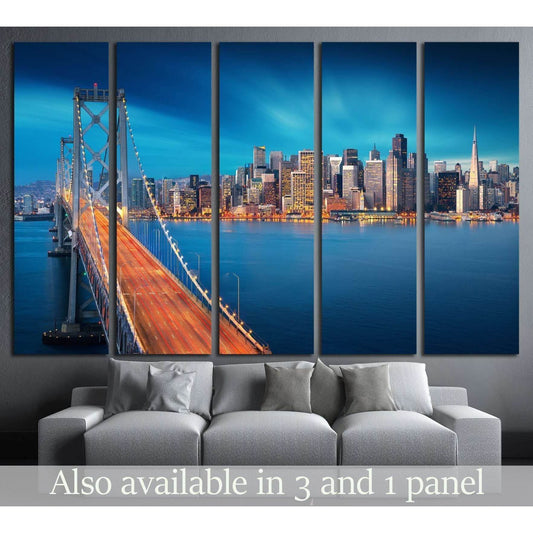 San Francisco, Bay Bridge in foreground №1657 Ready to Hang Canvas Print - Zellart Canvas Prints ALL_Products, s-1657