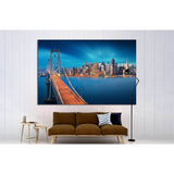 San Francisco, Bay Bridge in foreground №1657 Ready to Hang Canvas Print