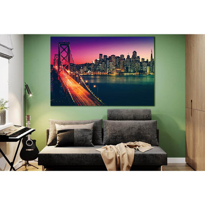 San Francisco Bridge Golden Gate №SL1469 Ready to Hang Canvas Print - Zellart Canvas Prints 0new, ALL_Products, CITYSCAPES & SKYLINES