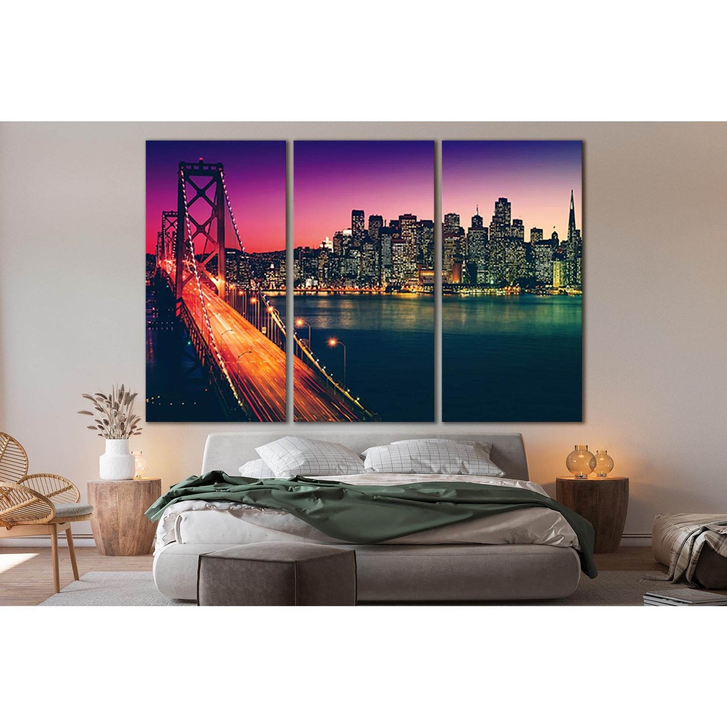 San Francisco Bridge Golden Gate №SL1469 Ready to Hang Canvas Print - Zellart Canvas Prints 0new, ALL_Products, CITYSCAPES & SKYLINES