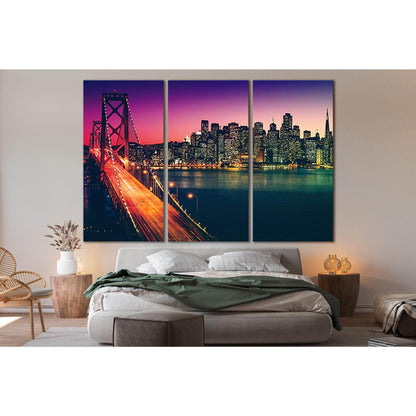 San Francisco Bridge Golden Gate №SL1469 Ready to Hang Canvas Print - Zellart Canvas Prints 0new, ALL_Products, CITYSCAPES & SKYLINES