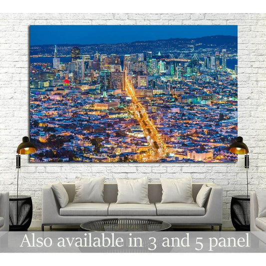 San Francisco City from Twin Peak №1712 Ready to Hang Canvas Print - Zellart Canvas Prints ALL_Products, s-1712