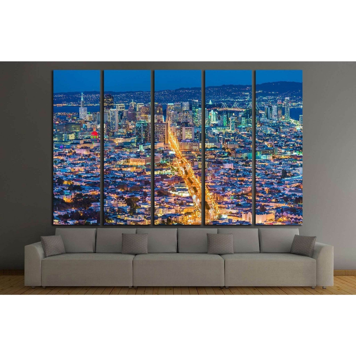 San Francisco City from Twin Peak №1712 Ready to Hang Canvas PrintCanvas art arrives ready to hang, with hanging accessories included and no additional framing required. Every canvas print is hand-crafted, made on-demand at our workshop and expertly stret