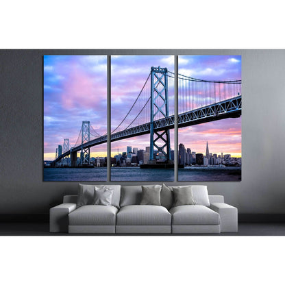 San Francisco-Oakland Bay Bridge and San Francisco Skyline, California, USA №2728 Ready to Hang Canvas Print - Zellart Canvas Prints ALL_Products, s-2728