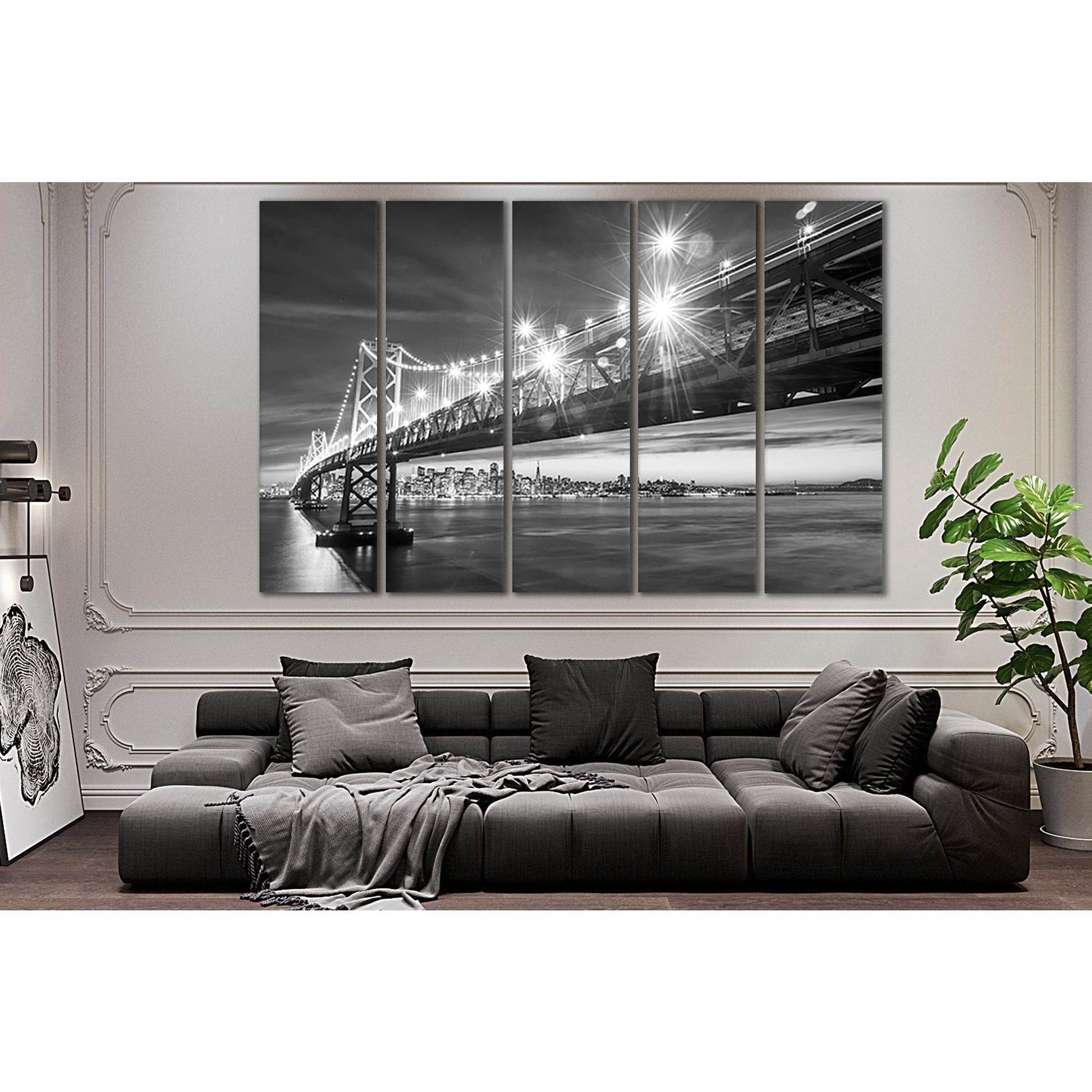 San Francisco Oakland Bay Bridge №SL374 Ready to Hang Canvas Print - Zellart Canvas Prints 0new, ALL_Products, Cityscapes & Skylines