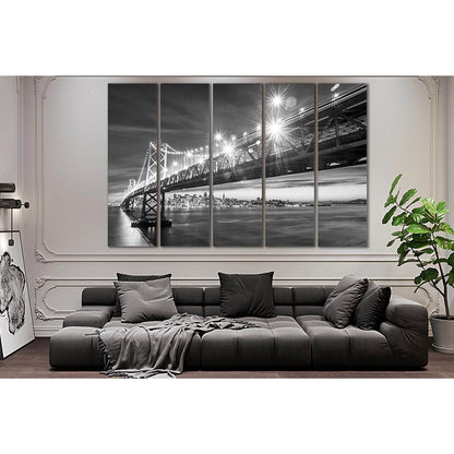 San Francisco Oakland Bay Bridge №SL374 Ready to Hang Canvas Print - Zellart Canvas Prints 0new, ALL_Products, Cityscapes & Skylines