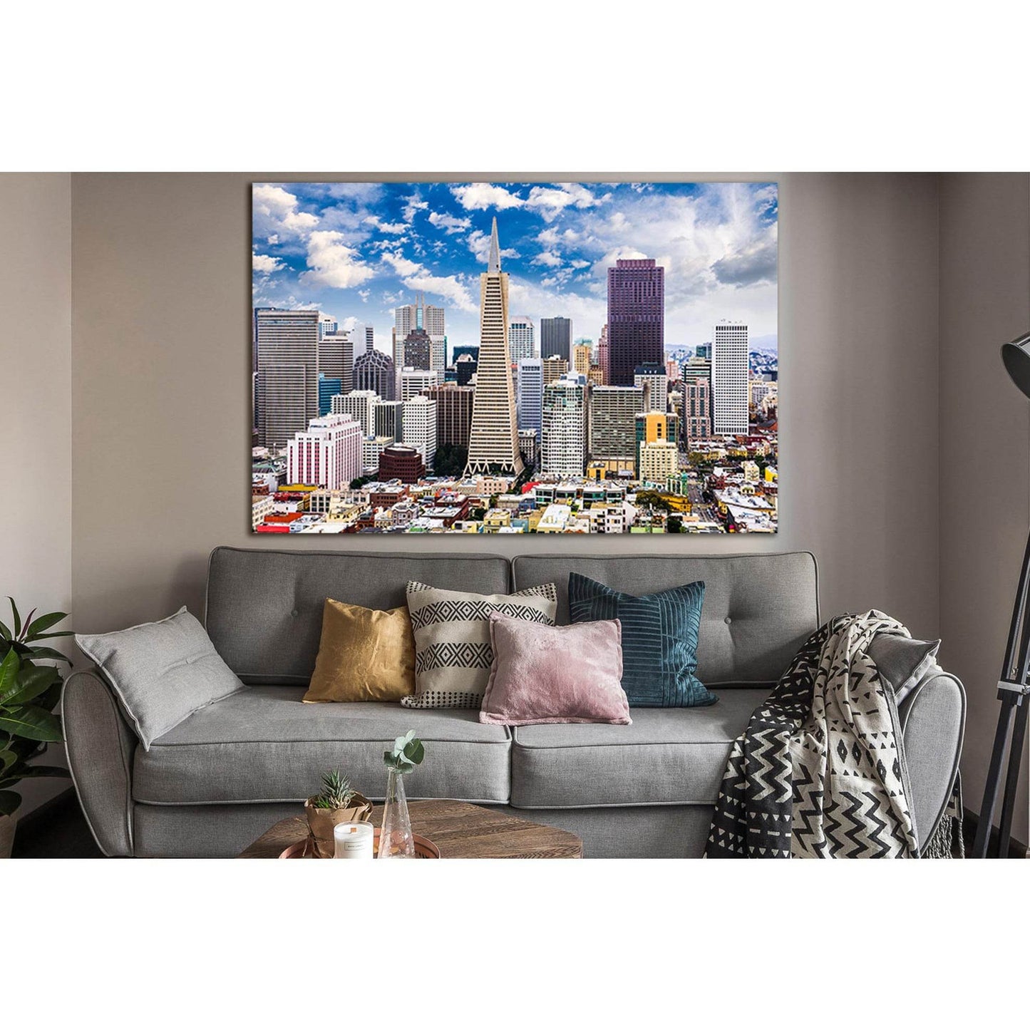 San Francisco Skyline №SL1458 Ready to Hang Canvas Print - Zellart Canvas Prints 0new, ALL_Products, CITYSCAPES & SKYLINES