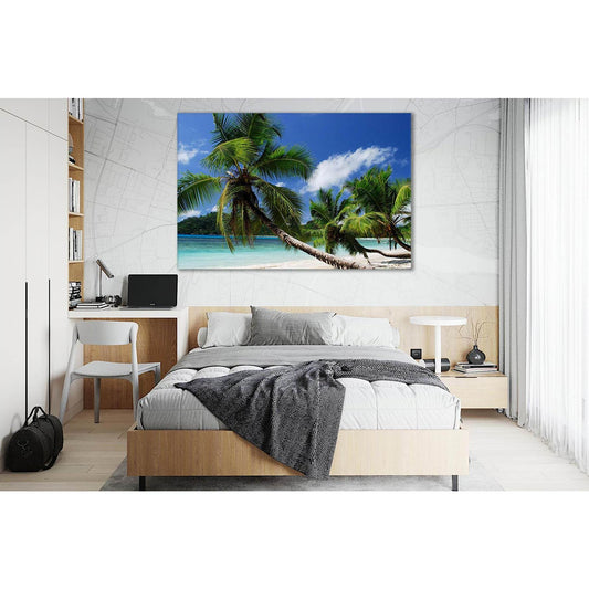 Sandy Beach Palms №SL117 Ready to Hang Canvas Print - Zellart Canvas Prints 0new, ALL_Products, Beach Ocean & Waves