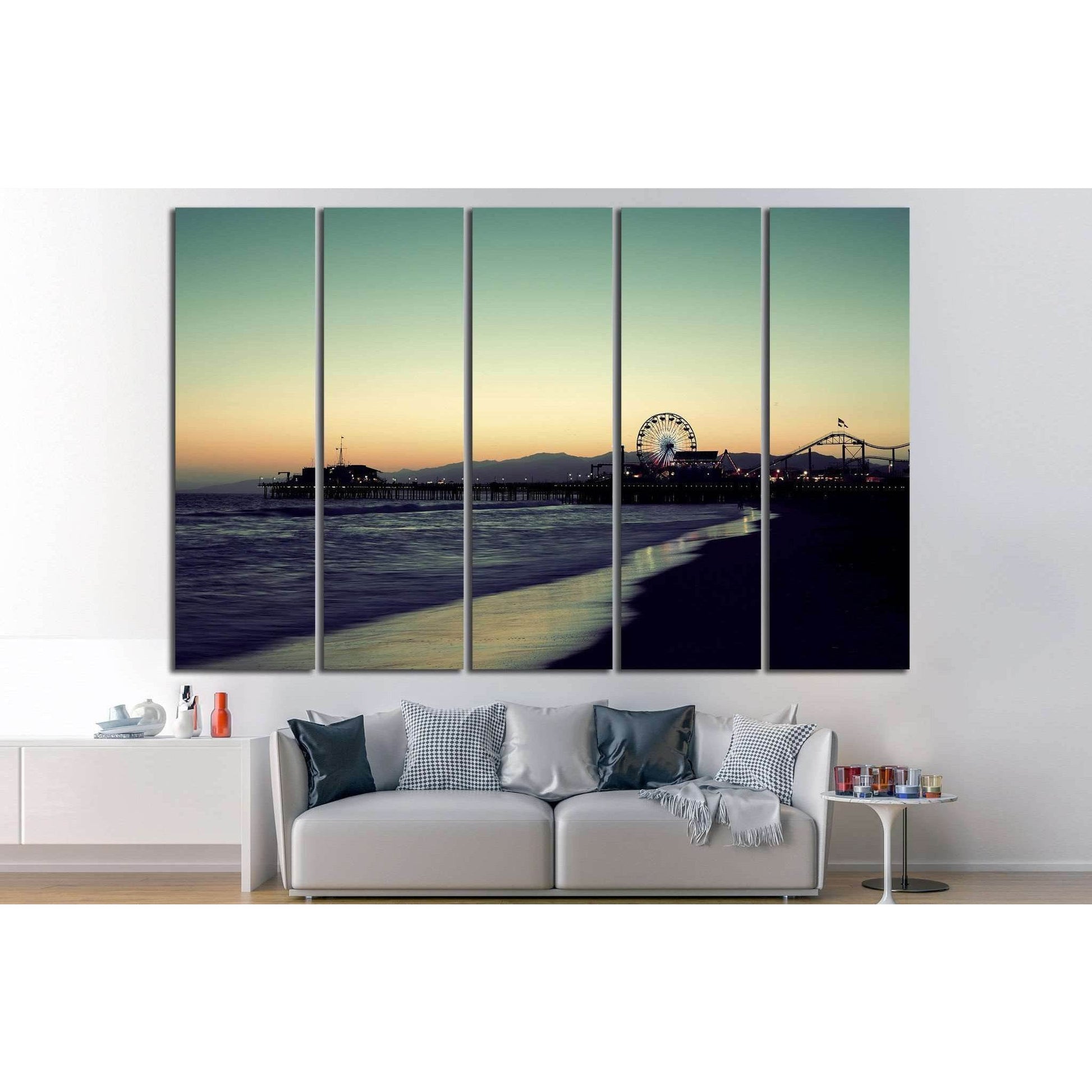 Santa Monica, Los Angeles №894 Ready to Hang Canvas PrintCanvas art arrives ready to hang, with hanging accessories included and no additional framing required. Every canvas print is hand-crafted, made on-demand at our workshop and expertly stretched arou