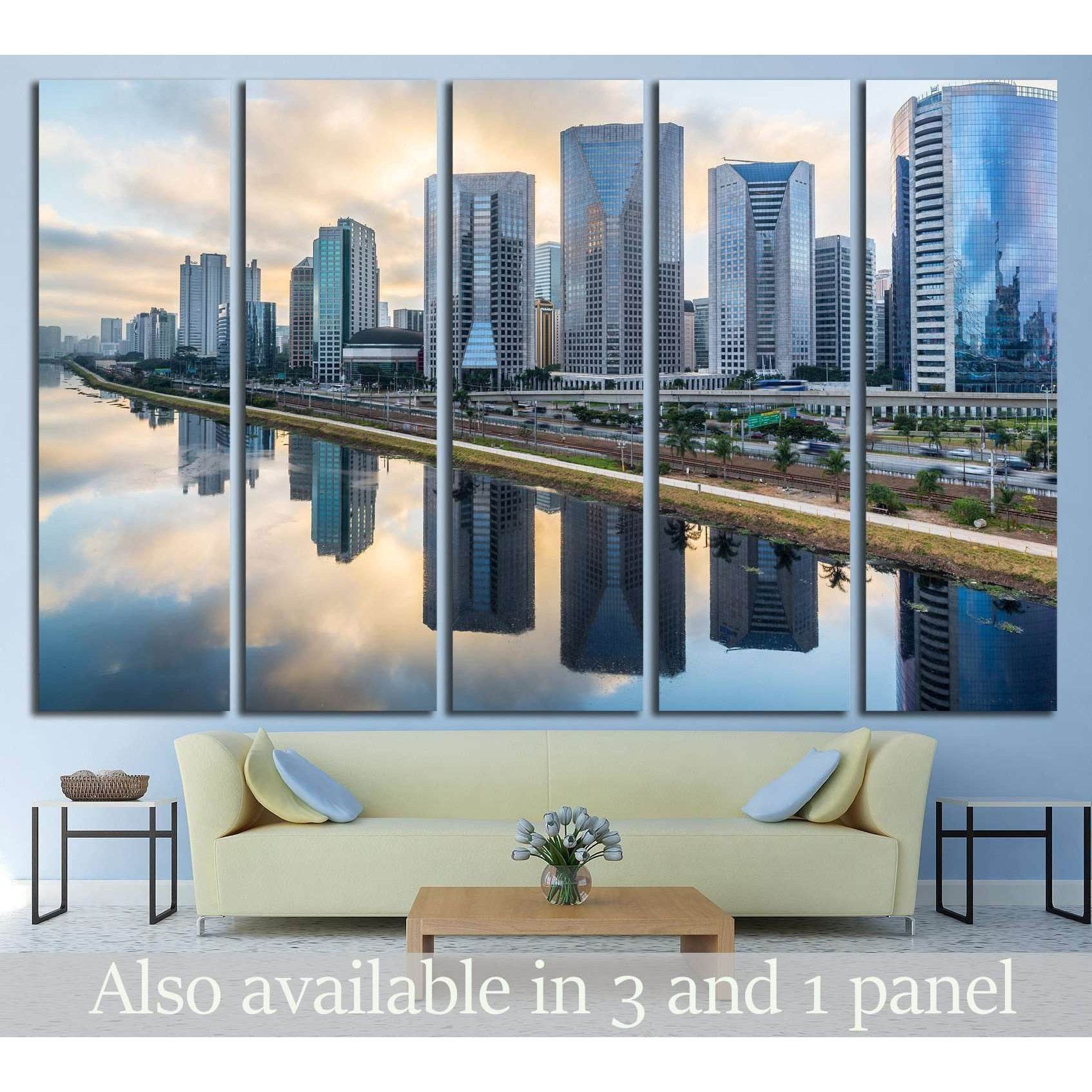 Sao Paulo Skyline - Brazil №1528 Ready to Hang Canvas Print - Zellart Canvas Prints ALL_Products, s-1528