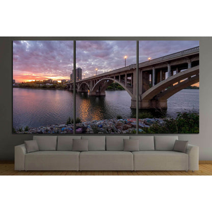 Saskatoon skyline at night along the Saskatchewan River №2211 Ready to Hang Canvas PrintCanvas art arrives ready to hang, with hanging accessories included and no additional framing required. Every canvas print is hand-crafted, made on-demand at our works