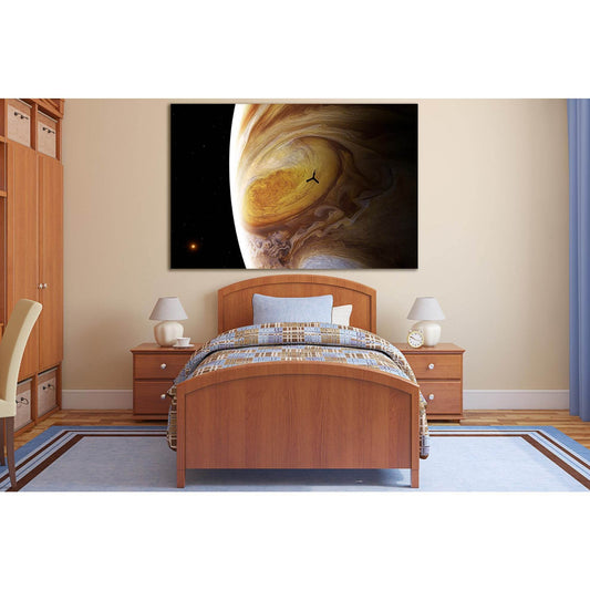 Satellite On Orbiting Jupiter №SL960 Ready to Hang Canvas Print - Zellart Canvas Prints 0new, ALL_Products, Astronomy & Space Canvas Wall Art