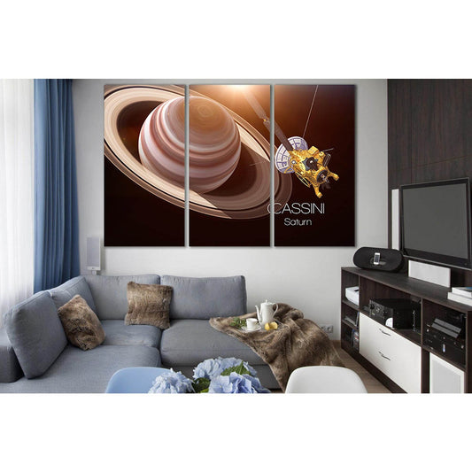 Saturn Artificial Satellite Cassini №SL965 Ready to Hang Canvas Print - Zellart Canvas Prints 0new, ALL_Products, Astronomy & Space Canvas Wall Art