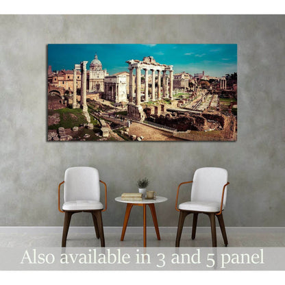 Saturn Temple in Rome, Italy №2905 Ready to Hang Canvas Print - Zellart Canvas Prints ALL_Products, s-2905