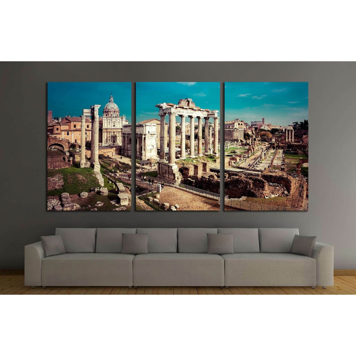 Saturn Temple in Rome, Italy №2905 Ready to Hang Canvas Print - Zellart Canvas Prints ALL_Products, s-2905