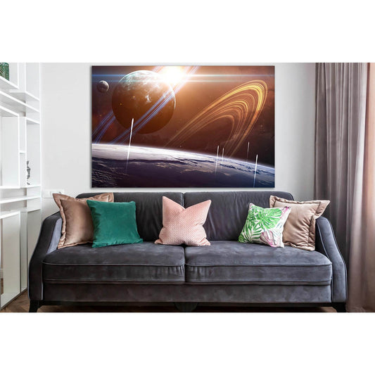 Sci Fi Planets №SL975 Ready to Hang Canvas Print - Zellart Canvas Prints 0new, ALL_Products, Astronomy & Space Canvas Wall Art