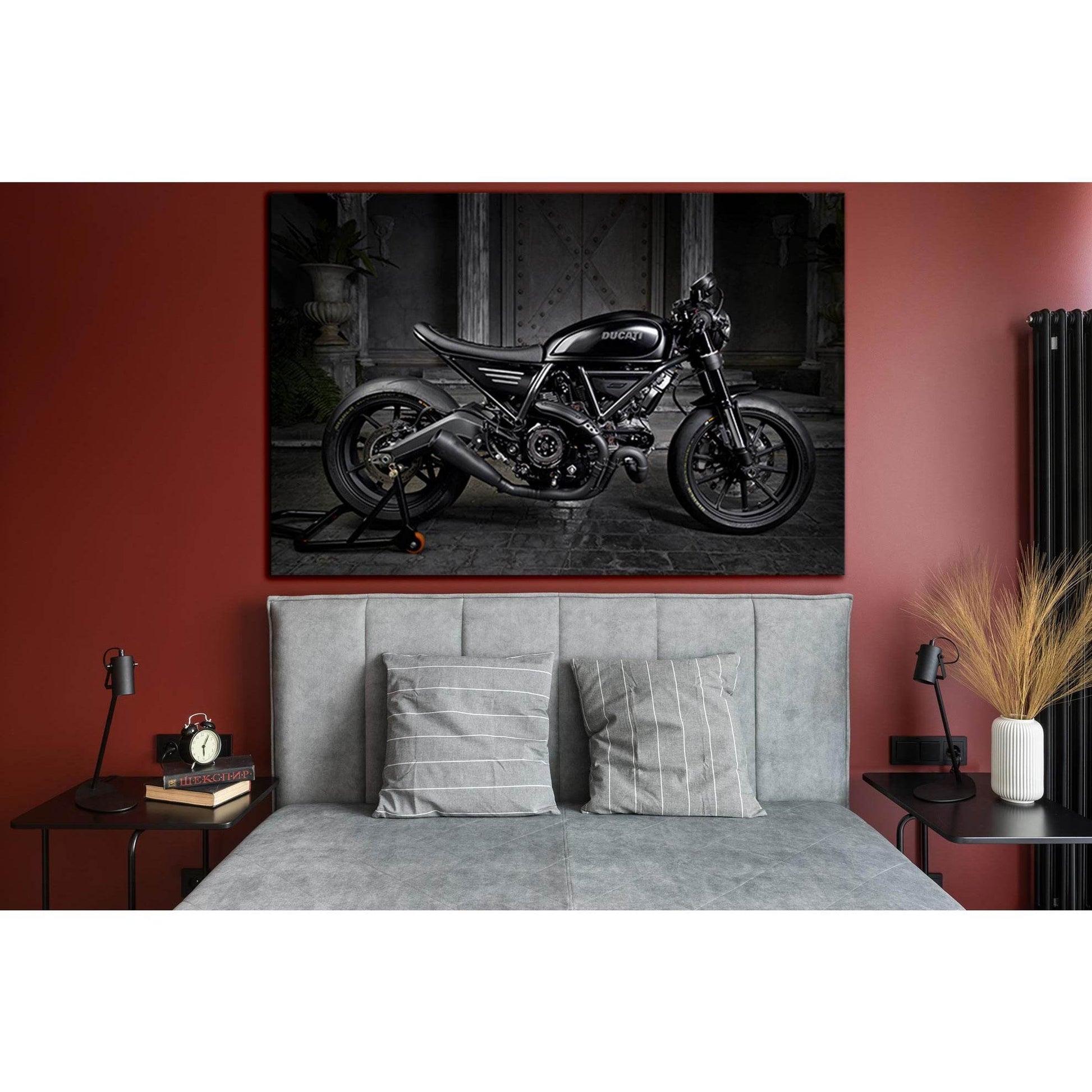 Scrambler Black Custom Bikes №SL1442 Ready to Hang Canvas Print - Zellart Canvas Prints 0new, ALL_Products, Engine