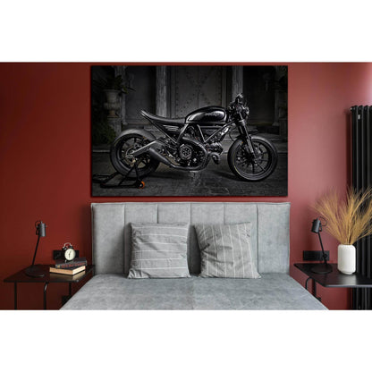 Scrambler Black Custom Bikes №SL1442 Ready to Hang Canvas Print - Zellart Canvas Prints 0new, ALL_Products, Engine
