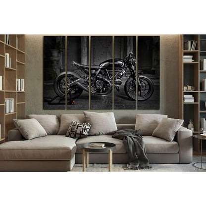 Scrambler Black Custom Bikes №SL1442 Ready to Hang Canvas Print - Zellart Canvas Prints 0new, ALL_Products, Engine