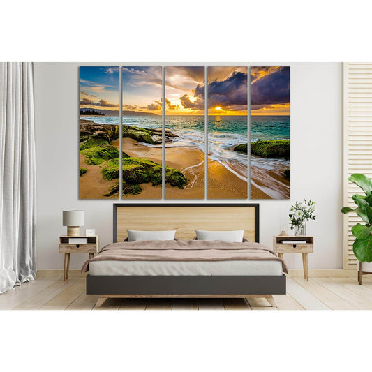 Sea And Colorful Sunset №SL291 Ready to Hang Canvas Print - Zellart Canvas Prints 0new, ALL_Products, SUNRISE & SUNSET WALL ART